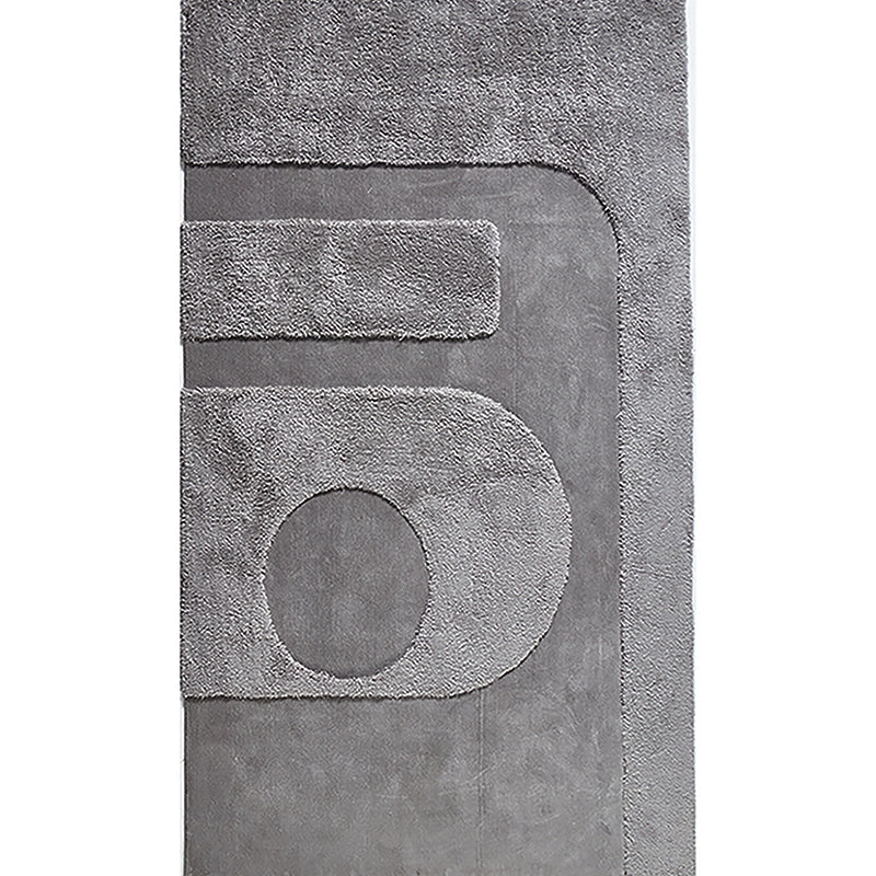 Soft and durable gray rectangular rug featuring 3D sculpted textures for a contemporary look #Shape_Rectangle
