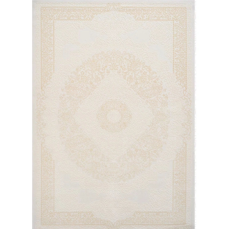 Beige Persian-style area rug full design with elegant symmetrical patterns for living room