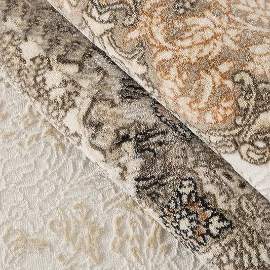 Detailed weave of vintage Persian rug showing plush pile and multicolor threads