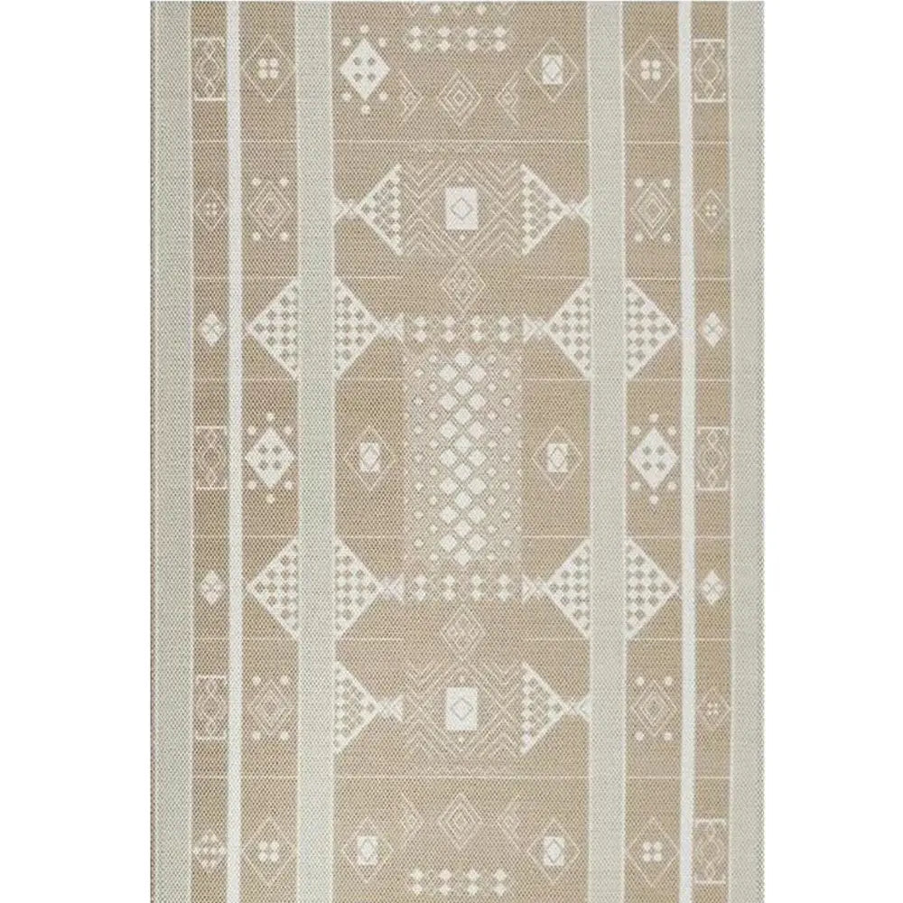 Manor Oatmeal Beige Tribal Wool Blend Rug