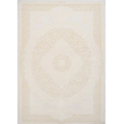 Beige Persian-style area rug full design with elegant symmetrical patterns for living room