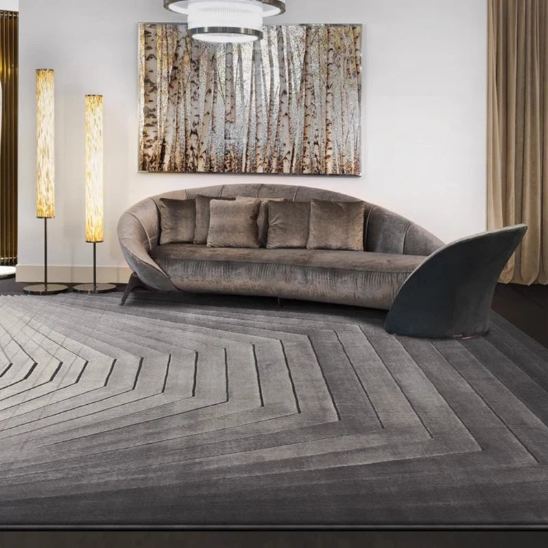 Modern gradient rug with high-low texture, perfect for contemporary interiors
