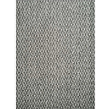 Ivory black wool blend rug with a linear high-low loop pile texture and dense woven surface