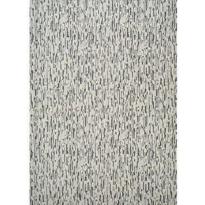 Ivory black wool blend area rug with a linear high-low loop pile texture and modern woven surface