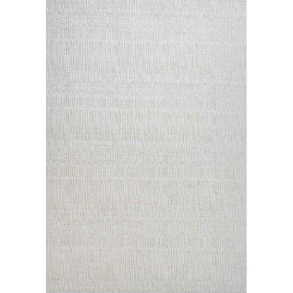 Ivory gray linear textured area rug, full view showing subtle woven pattern and neutral tone