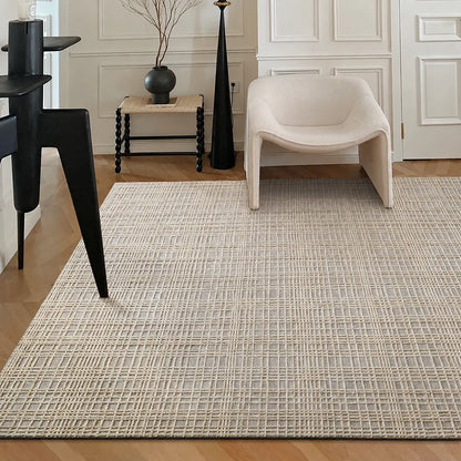 Siena Beige Taupe Textured Wool Blend Rug