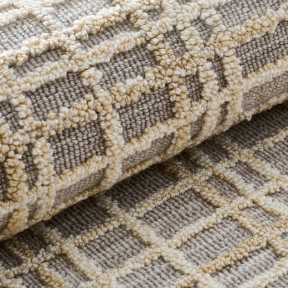 Siena Beige Taupe Textured Wool Blend Rug