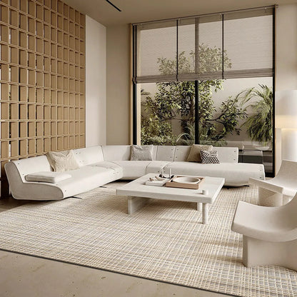 Siena Beige Taupe Textured Wool Blend Rug