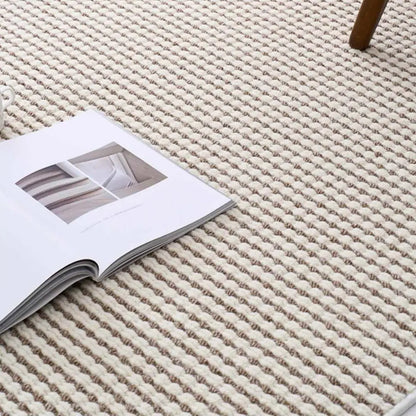 Siena Ivory Brown Textured Wool Blend Rug