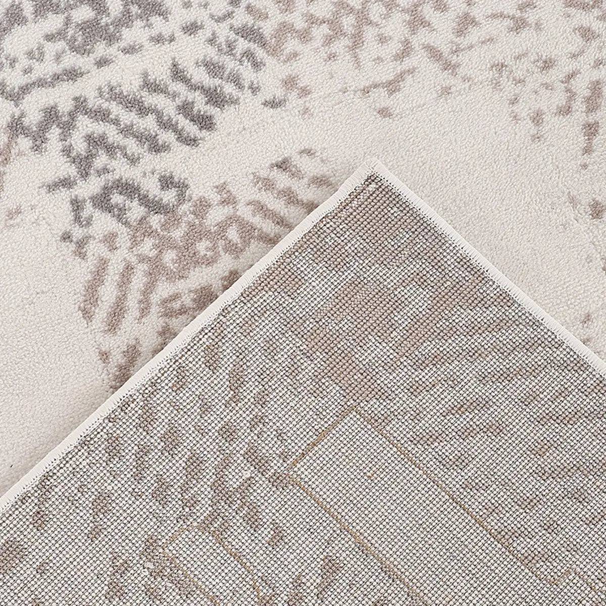 soft cream rug with breathable jute backing and detailed weave structure by Tervannor