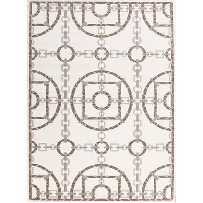 Abstract geometric rug pattern in neutral beige and brown tones, modern design for minimalist interiors
