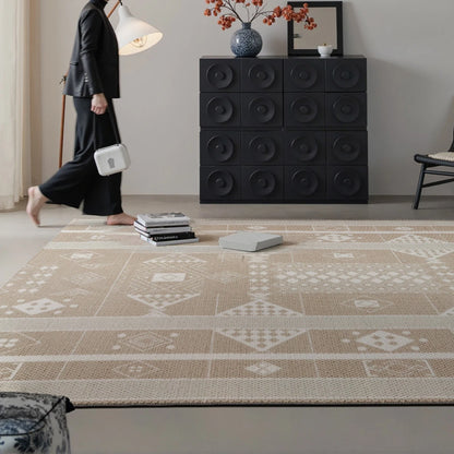Manor Oatmeal Beige Tribal Wool Blend Rug