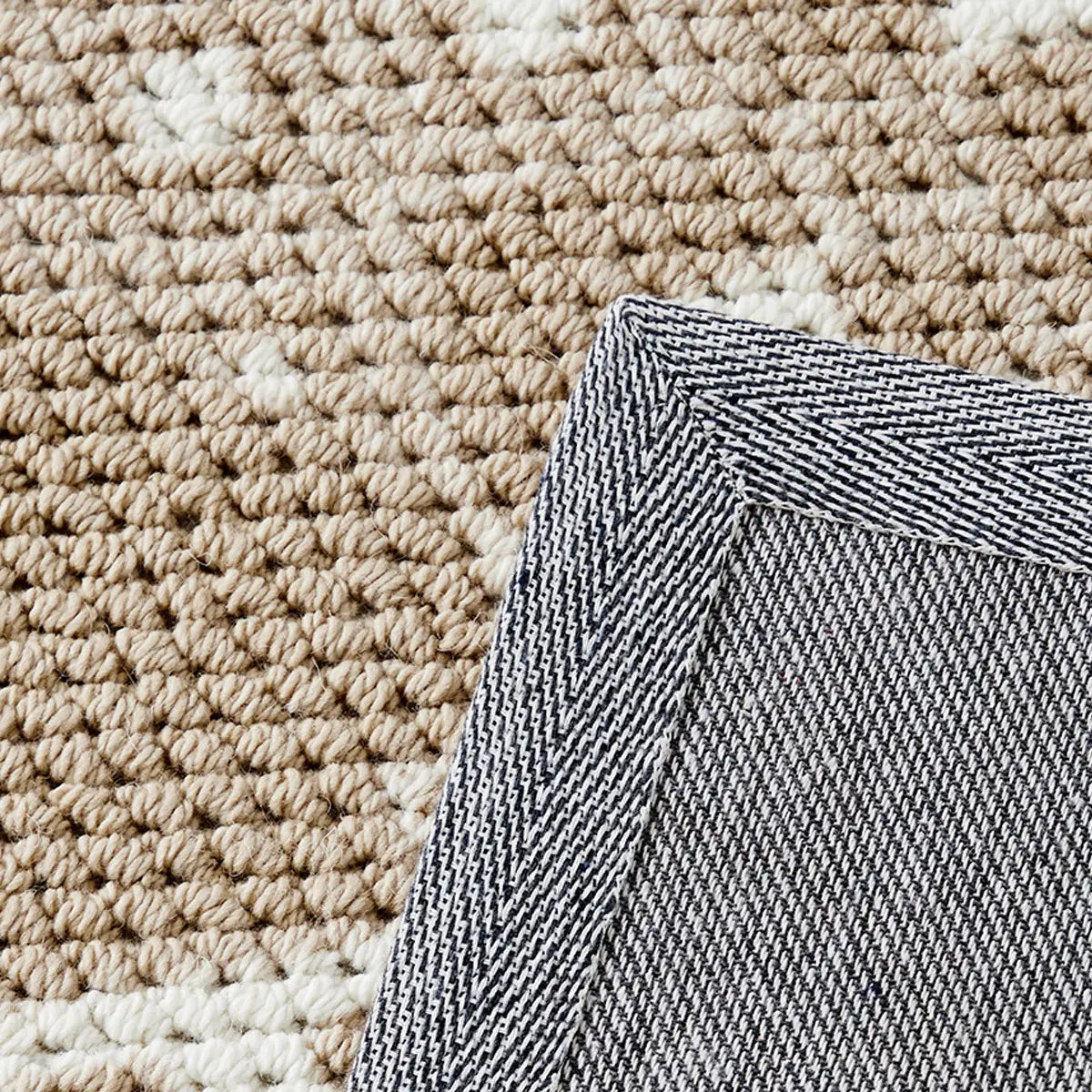 Manor Oatmeal Beige Tribal Wool Blend Rug