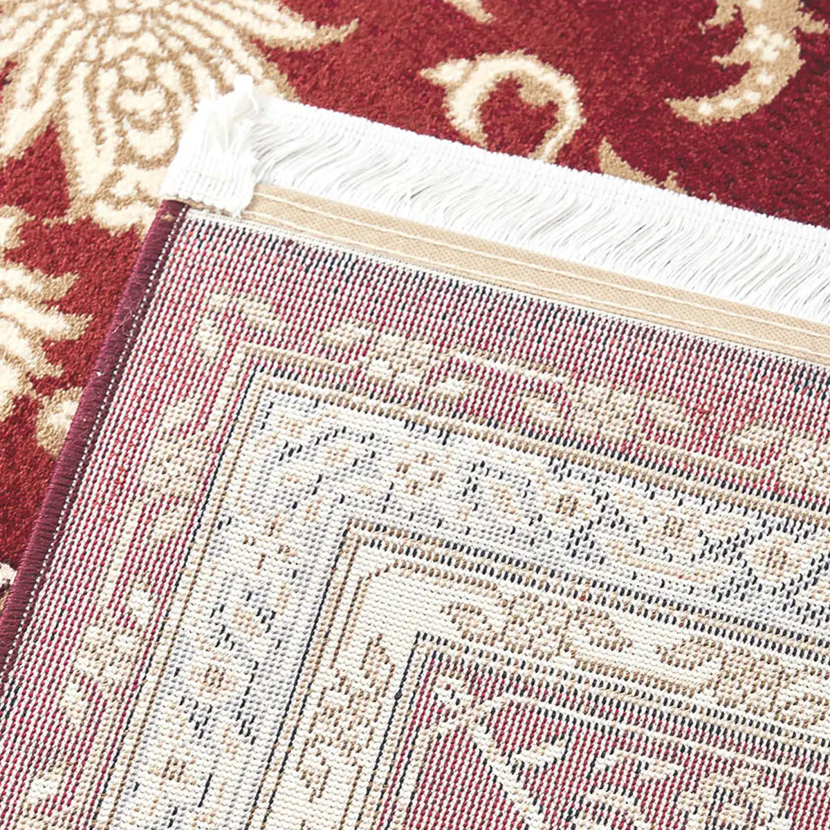 backside of rug showing dense weave and stable structure