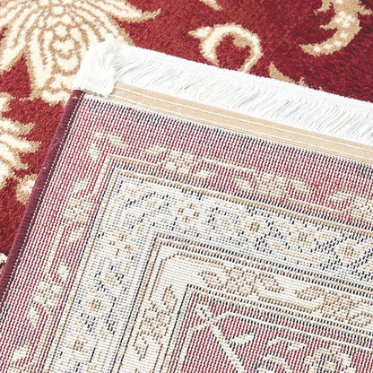 backside of rug showing dense weave and stable structure