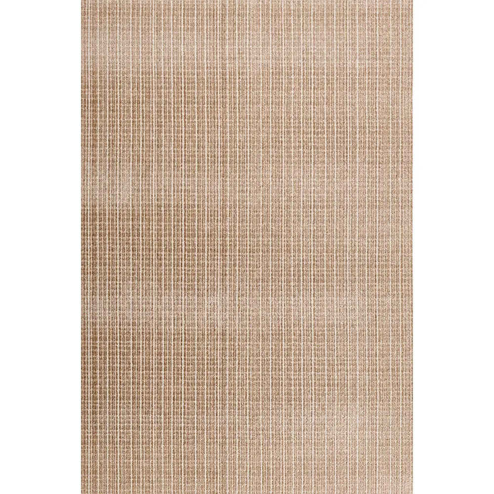 Full view of the Siena light brown beige rug with a subtle linear textured pattern